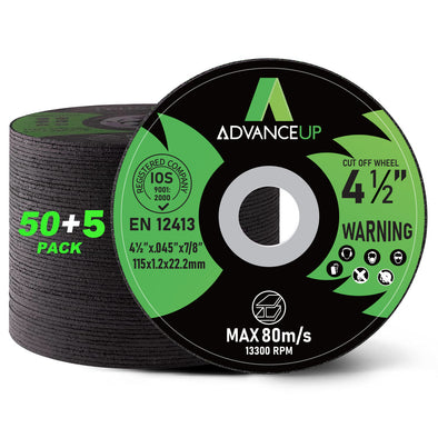 AdvanceUp 55-Pack 4-1/2 Inch Cut-Off Wheel, Professional Cutting Disc for Angle Grinder (CL_ADV202701) - Main Image