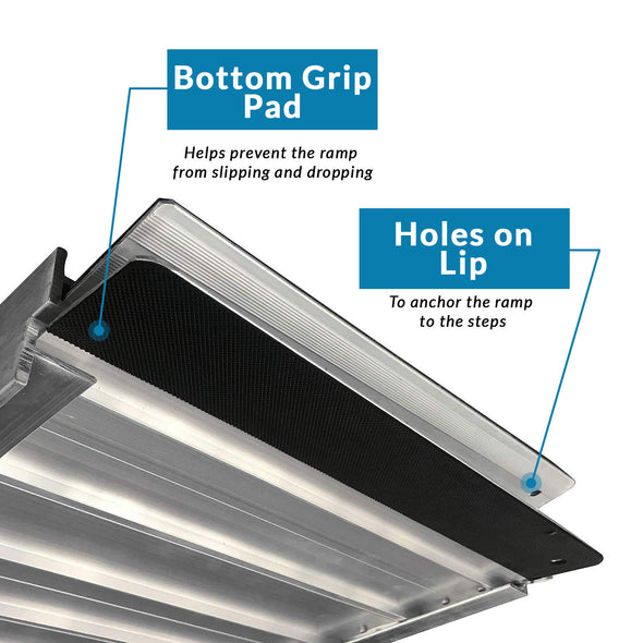AllCure 6' (72" x 31") Non-Skid Aluminum Foldable Wheelchair Loading Traction Ramp (CL_ALC202105) - Alt Image 4