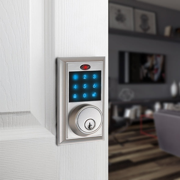 Clevr Electronic Keyless Touchscreen Deadbolt Door Lock, Satin Nickel (CL_CRS503011) - Alt Image 2