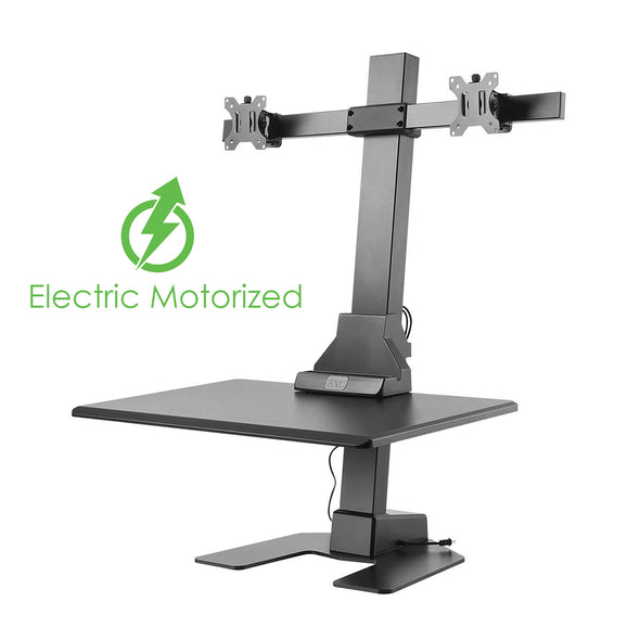 AdvanceUp Electric Auto Standing Desk Converter Riser with Dual Monitor Mount (CL_CRS503604) - Alt Image 2