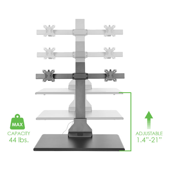 AdvanceUp Electric Auto Standing Desk Converter Riser with Dual Monitor Mount (CL_CRS503604) - Alt Image 4