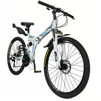 Xspec 21 Speed 26" Shimano Folding Mountain Bike, White (CL_CRS804605) - Main Image