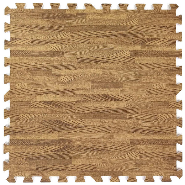 Clevr Light Wood Grain Interlocking EVA Foam Floor Mats (100 Sq. Ft. - 25 pcs) (CL_CRS804922) - Main Image