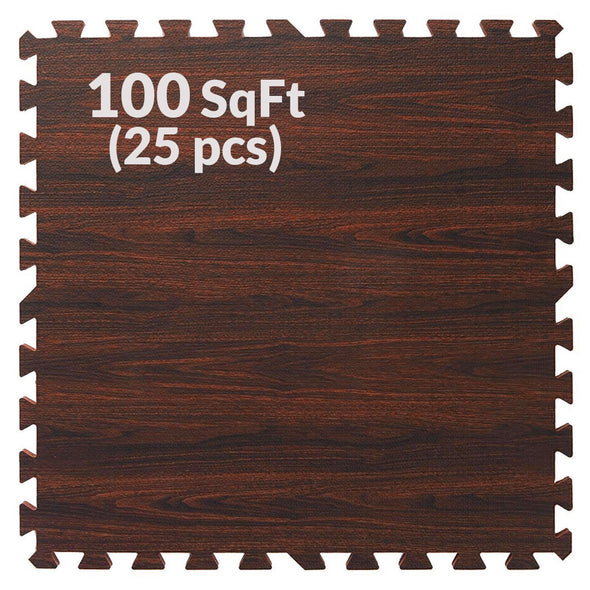 Home Aesthetics Dark Wood Grain Interlocking EVA Foam Floor Mats (100 Sq. Ft. - 25 pcs) (CL_HOM804910) - Alt Image 5