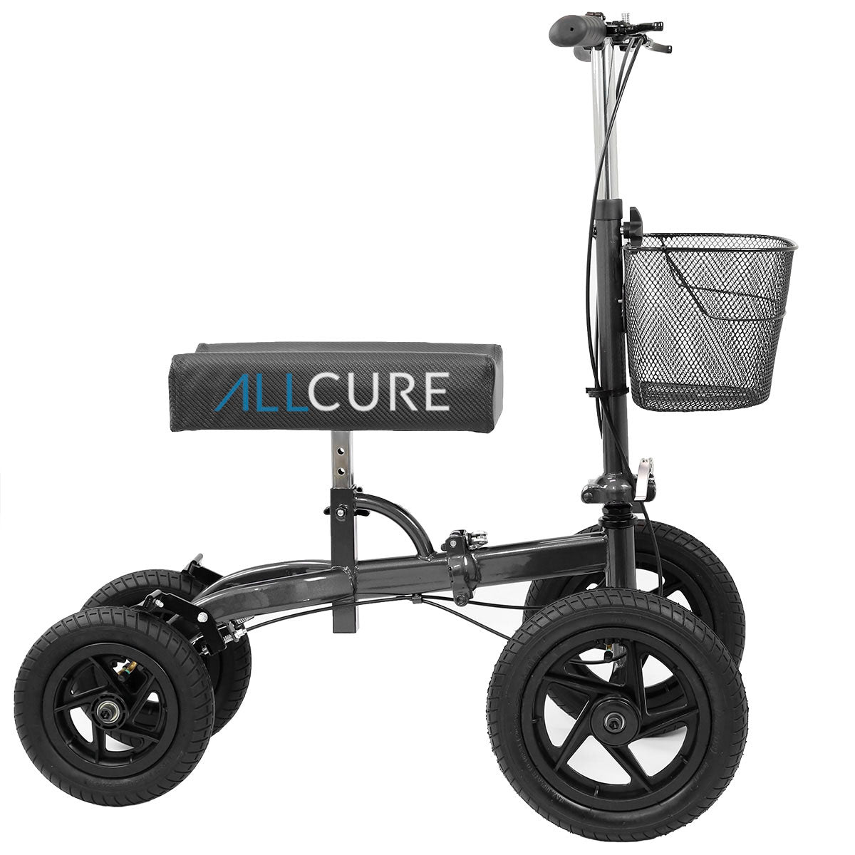 AllCure All Terrain Foldable Knee Medical Crosslinks Scooter Roller, – Black Walker