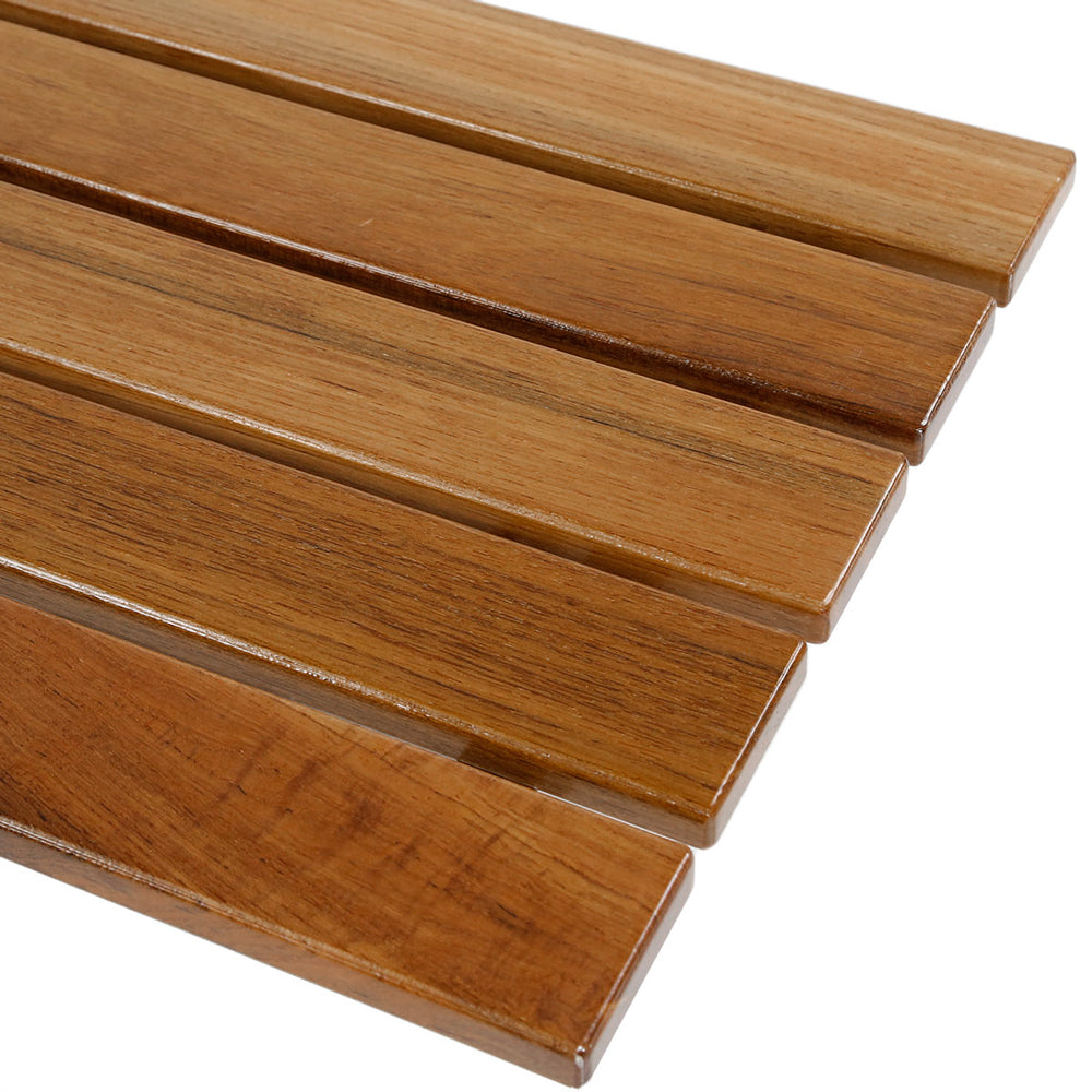 Home Aesthetics 36 ADA Compliant Shower Seat Teak Wood Folding Bench Wall Mounted Coated Modern