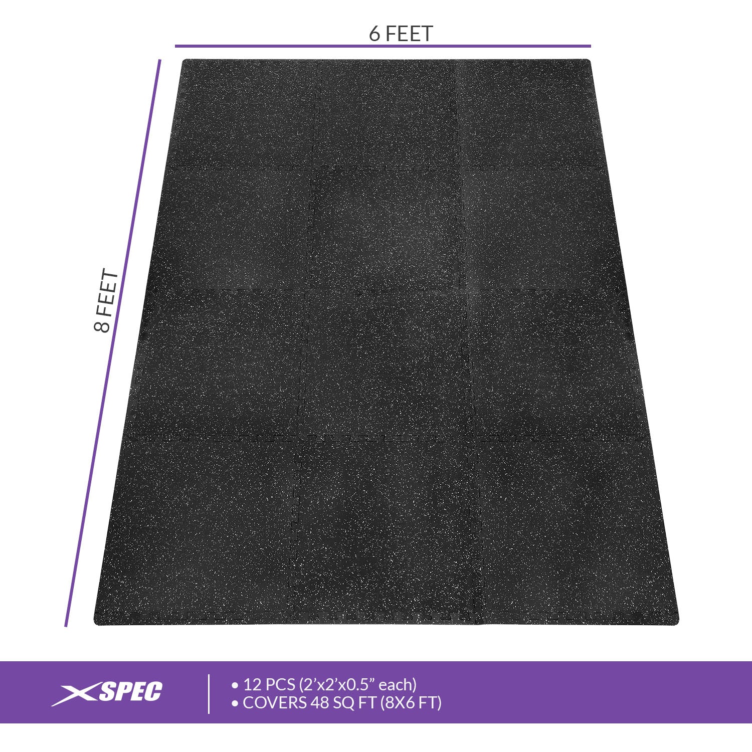 XPRT Fitness 1/2 In. Thick Interlocking Foam Floor Mat Exercise