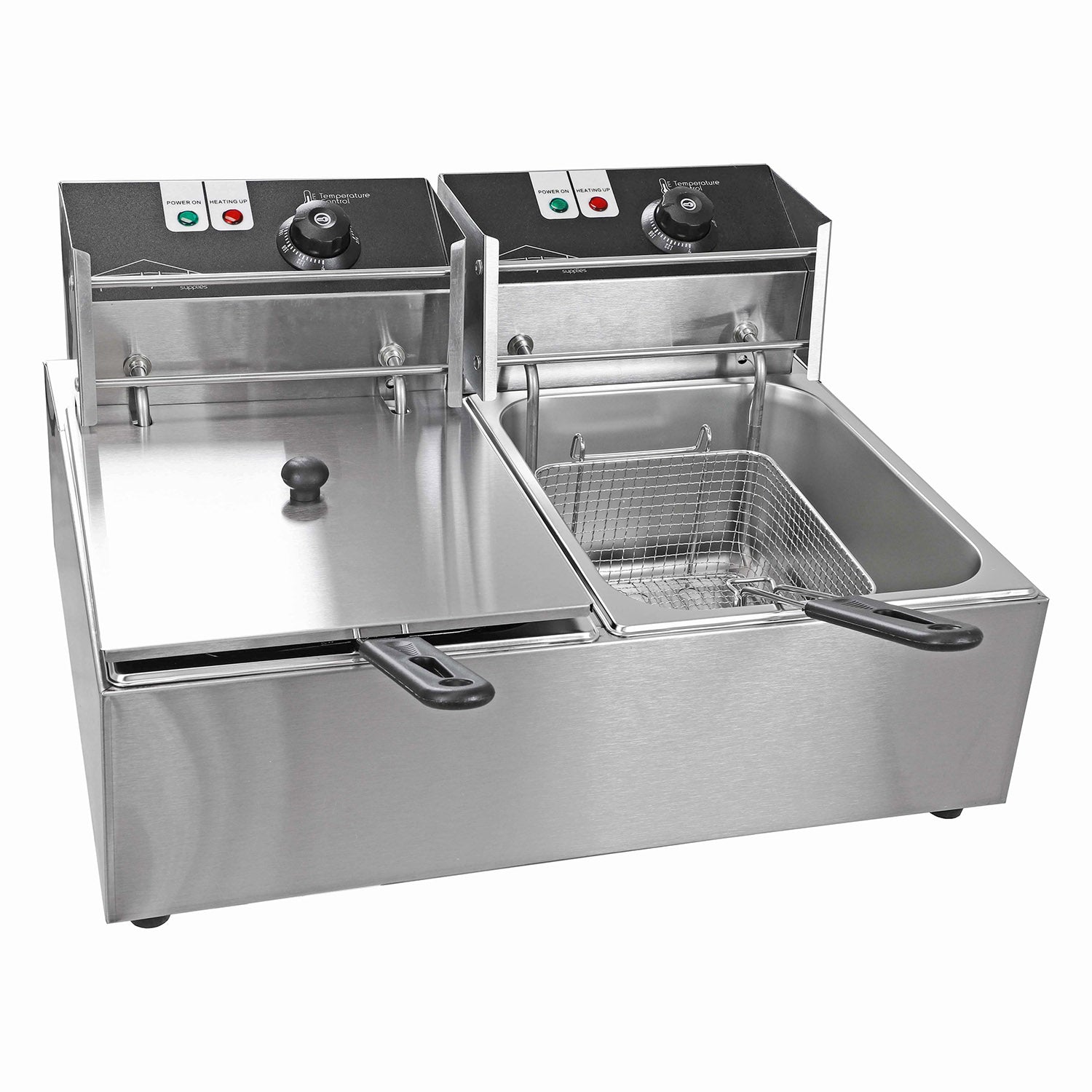 PartyHut Commercial Deep Fryer 110v Two 12 Liter Basins Capacity