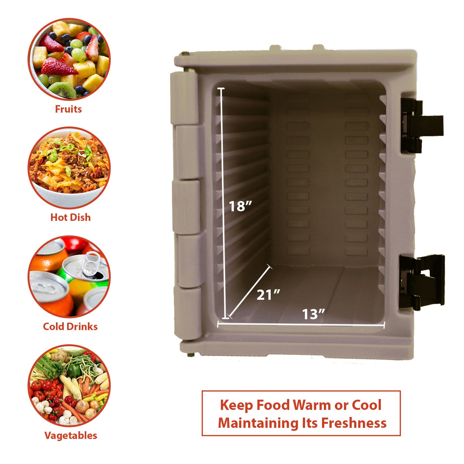 Insulated Food Pan Carrier, 82 Qt Hot Box for Catering, LLDPE Food
